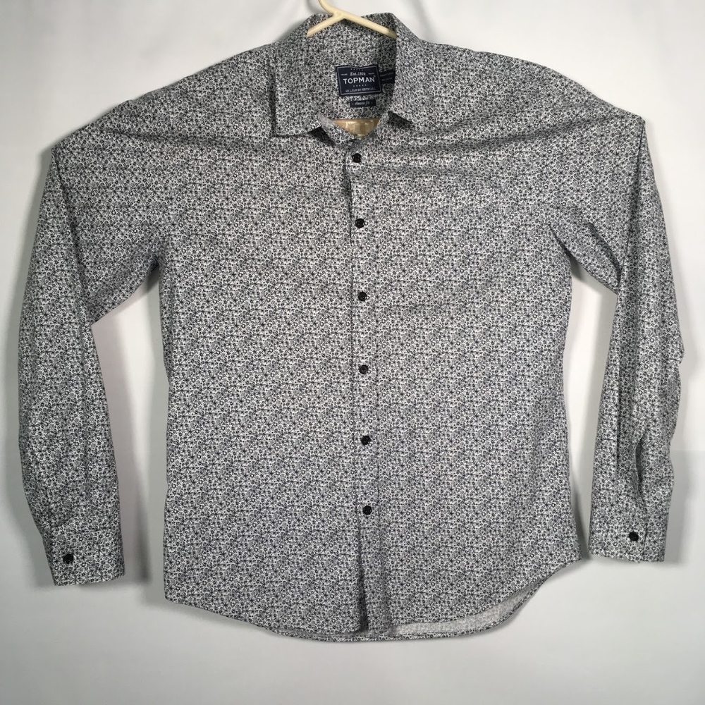 Topman Men's Sz. L Button Down Shirt Flower Burst
